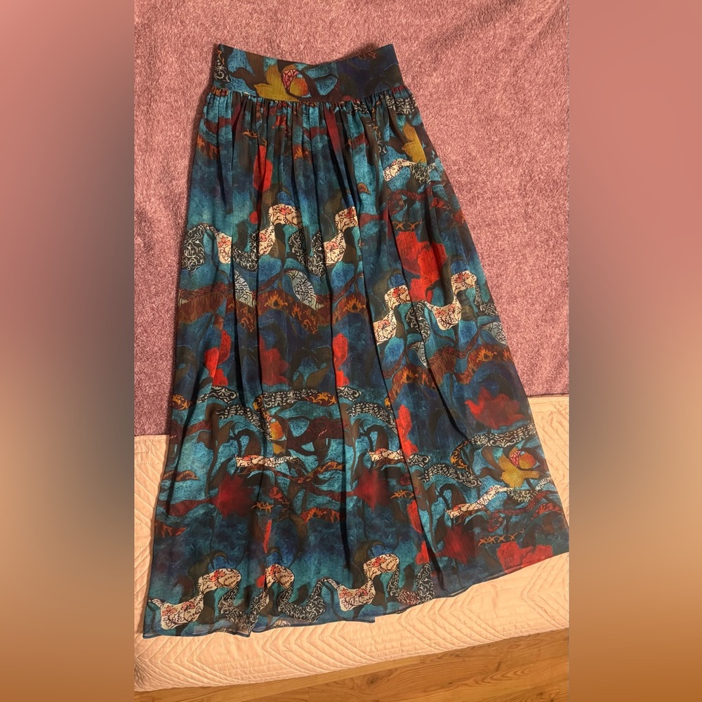 Alice + Olivia Multicolor Abstract Maxi Skirt